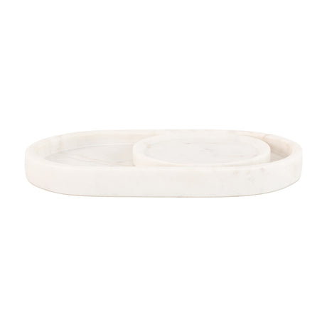 Piedra Marble Trinket Tray Set of 2 – White