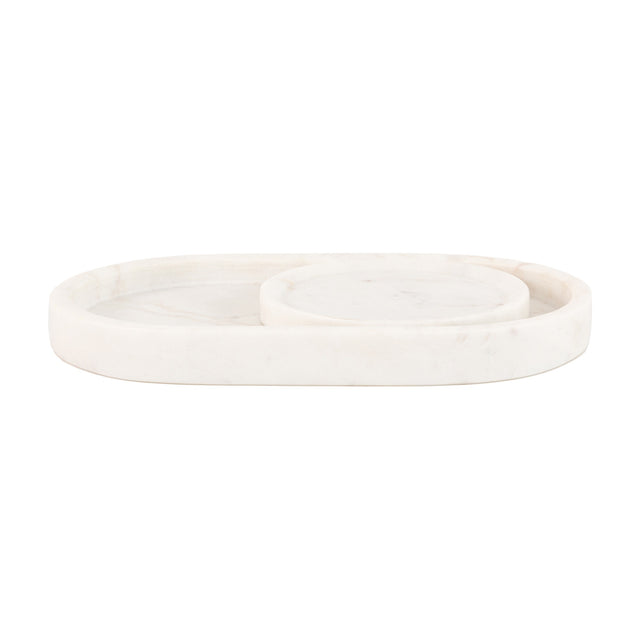 Piedra Marble Trinket Tray Set of 2 – White
