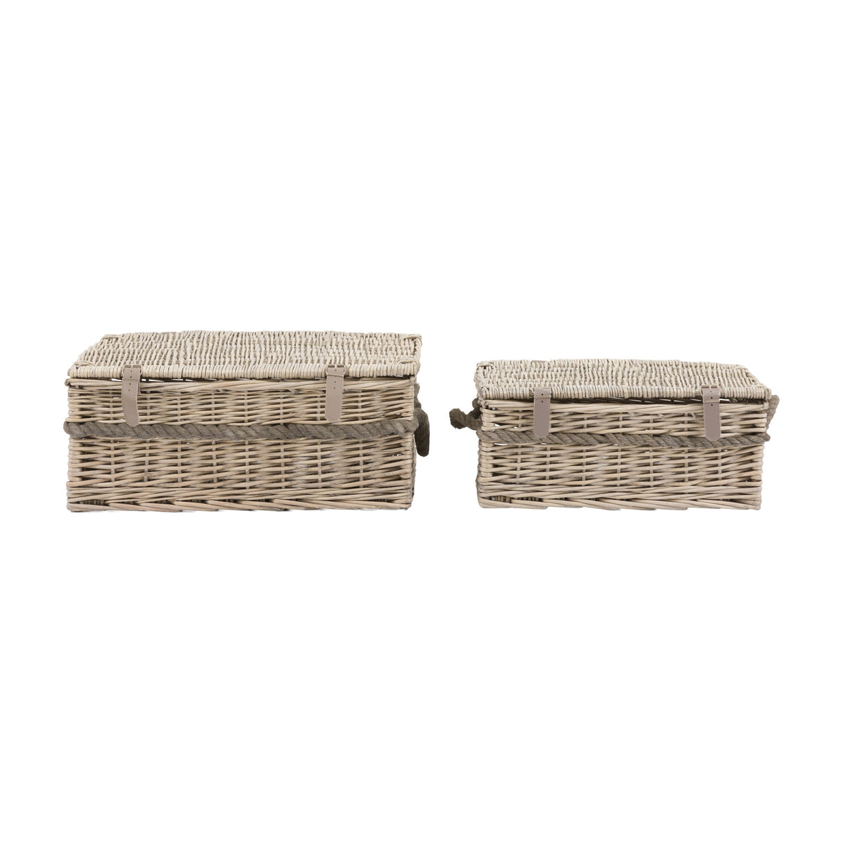 Rivra Wicker Storage Baskets with Lids Set of 2 – Natural