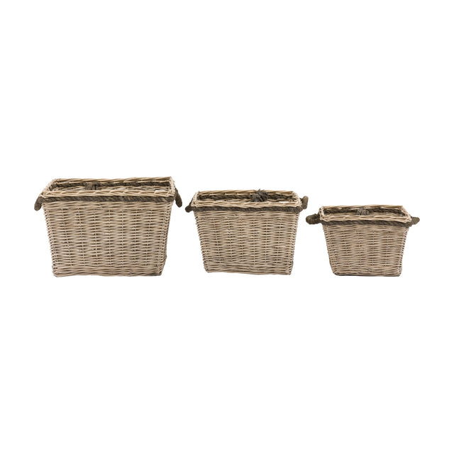 Aspen Woven Log Baskets Set of 3 – Natural