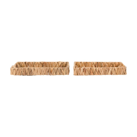 Alma Woven Rectangular Trays Set of 2 – Natural