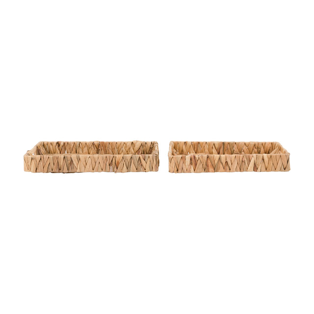 Alma Woven Rectangular Trays Set of 2 – Natural