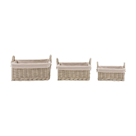 Rama Lined Willow Baskets Set of 3 – Natural