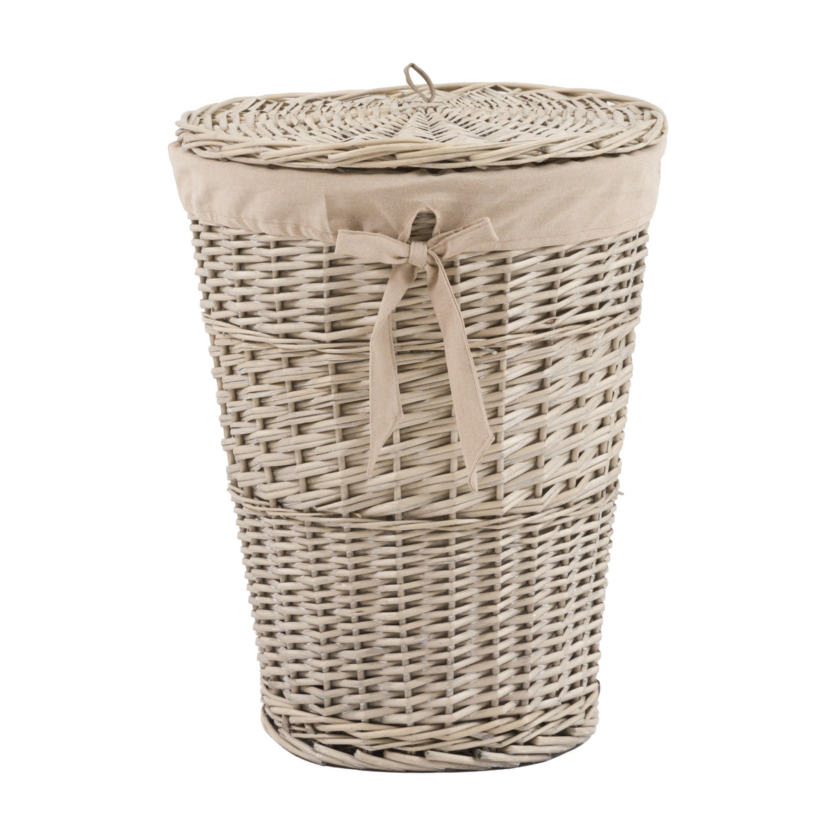 Lina Lined Willow Laundry Basket – Natural