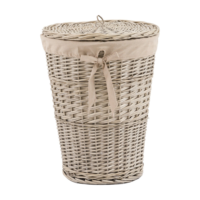 Lina Lined Willow Laundry Basket – Natural