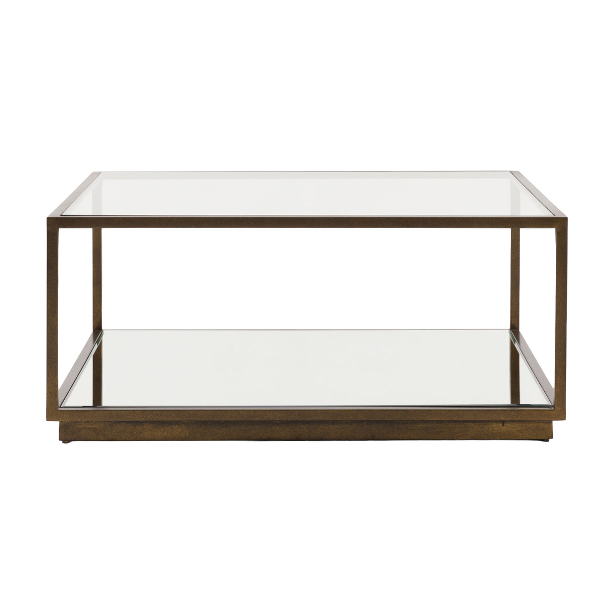 Avento Coffee Table with Glass Shelf – Bronze