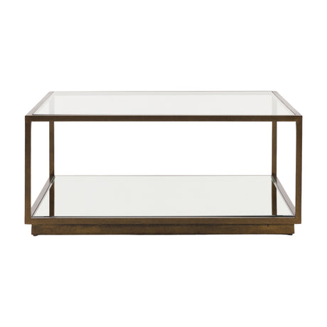 Avento Coffee Table with Glass Shelf – Bronze