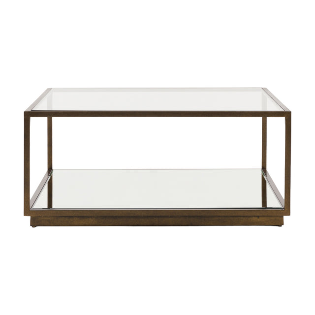 Avento Coffee Table with Glass Shelf – Bronze