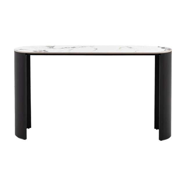 Marzio Console Table with Ceramic Marble Top – White