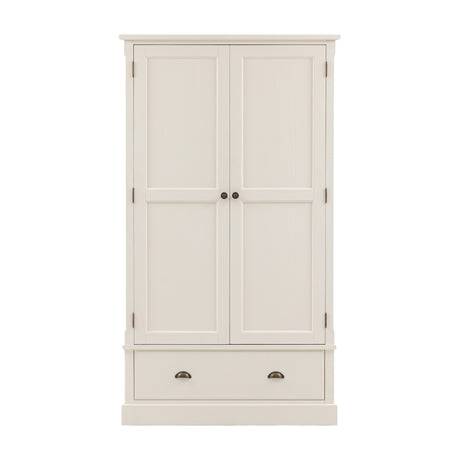 Eton Wooden 2 Door Wardrobe with Drawer – White