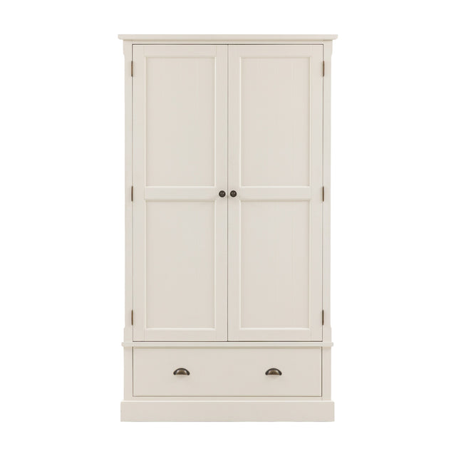 Eton Wooden 2 Door Wardrobe with Drawer – White