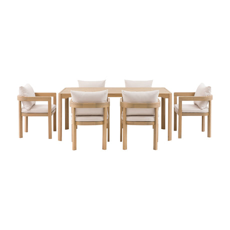 Madeira Acacia 6 Seater Dining Set – Natural