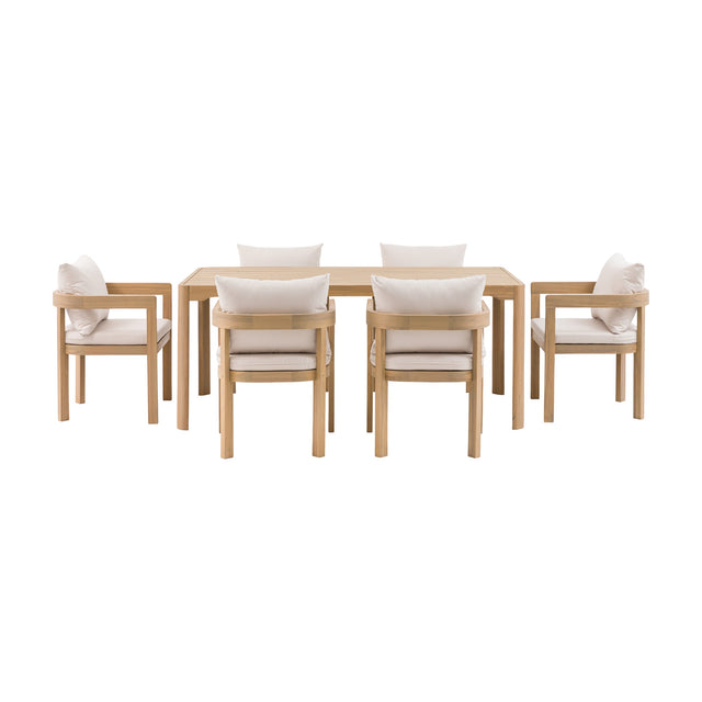 Madeira Acacia 6 Seater Dining Set – Natural