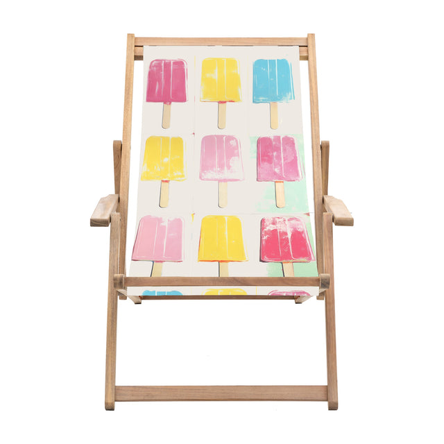Creta Deck Chair with Ice Lolly Print – Multicoloured