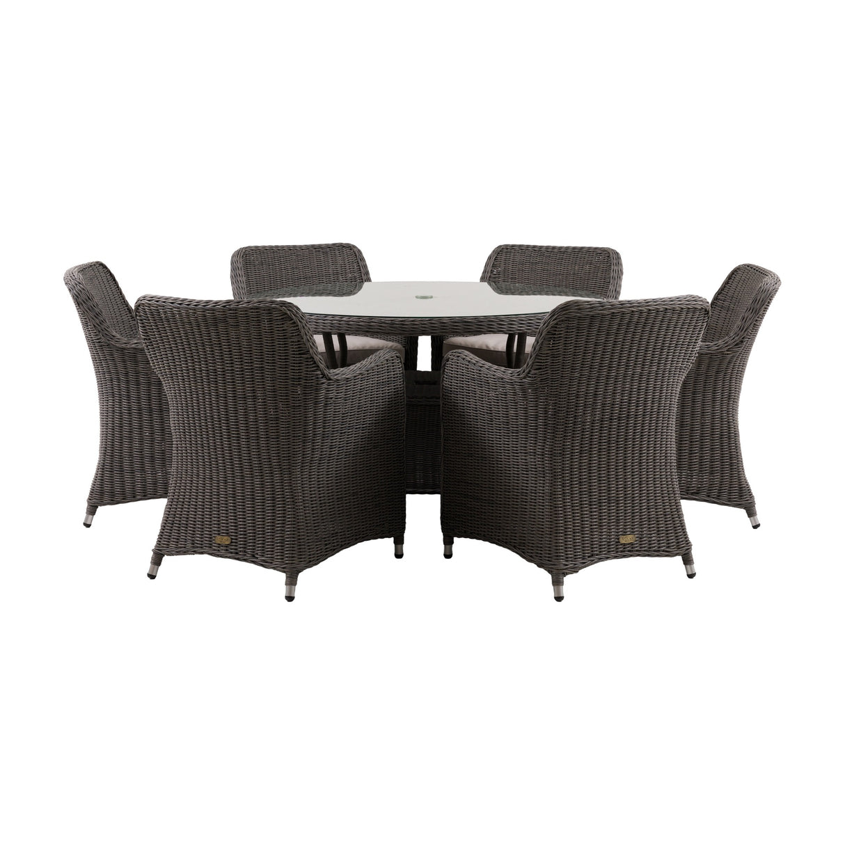 Ascot 6 Seater Round Dining Set – Grey
