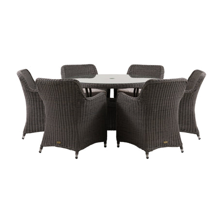 Ascot 6 Seater Round Dining Set – Grey