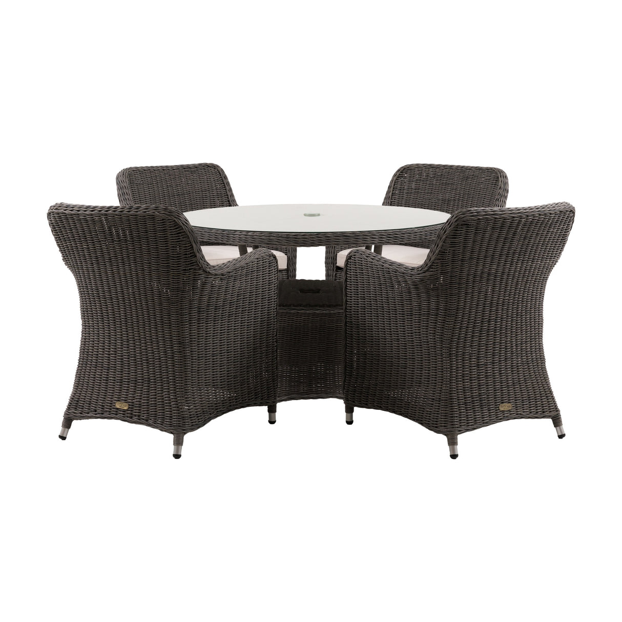 Ascot Round 4 Seater Dining Set – Grey