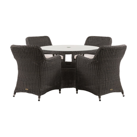 Ascot Round 4 Seater Dining Set – Grey