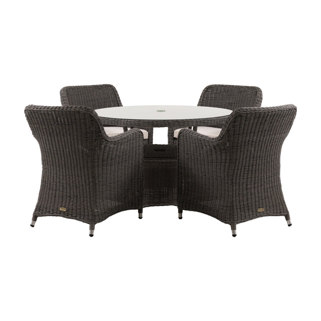 Ascot Round 4 Seater Dining Set – Grey