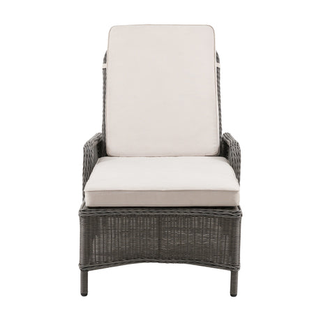 Ascot Rattan Reclining Lounger – Grey