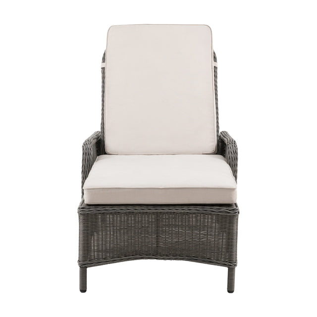 Ascot Rattan Reclining Lounger – Grey