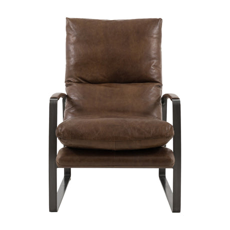 Fabien Leather Lounger Chair – Brown