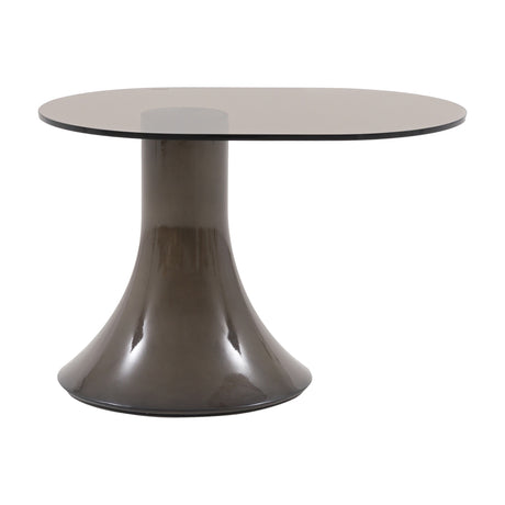 Anzio Side Table with Smoked Glass Top – Brown