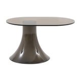 Anzio Side Table with Smoked Glass Top – Brown
