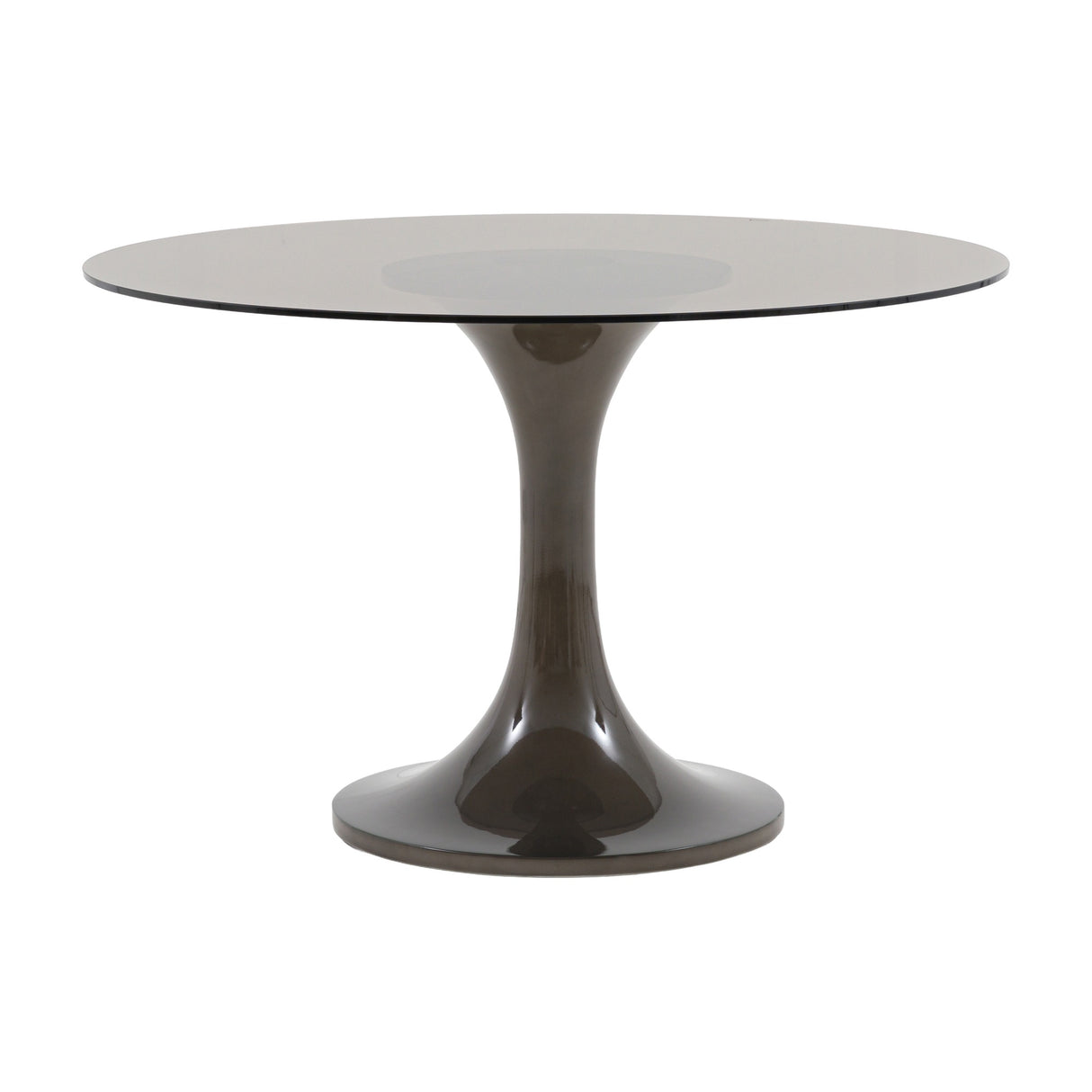Tivoli Round Dining Table with Glass Top – Brown