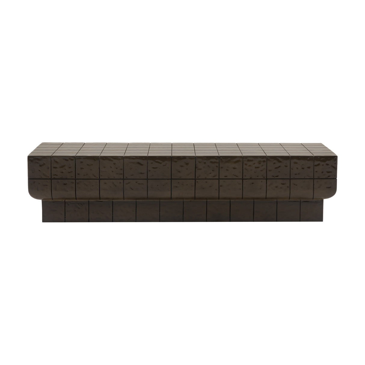 Novara Grid-Tile Concrete Coffee Table – Brown