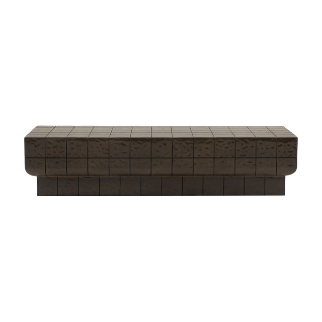Novara Grid-Tile Concrete Coffee Table – Brown