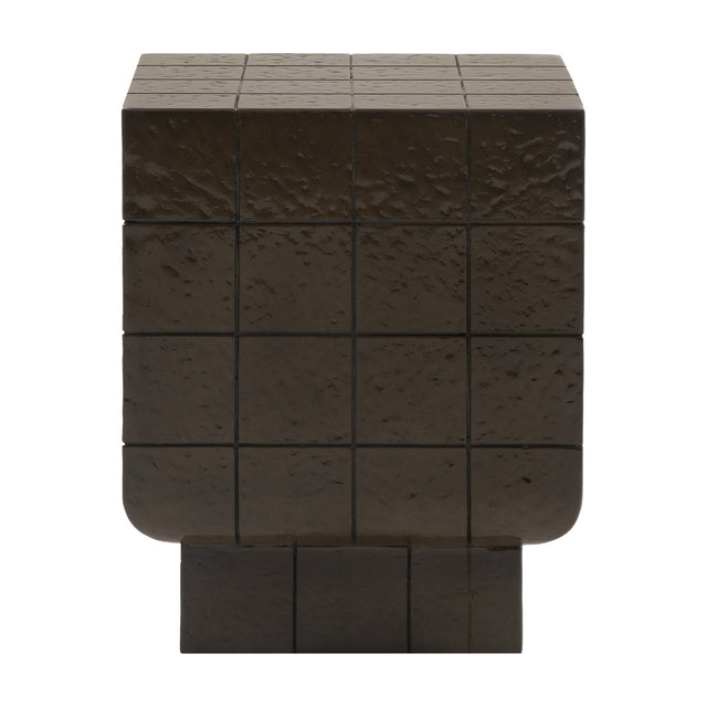 Novara Tiled Side Table – Brown