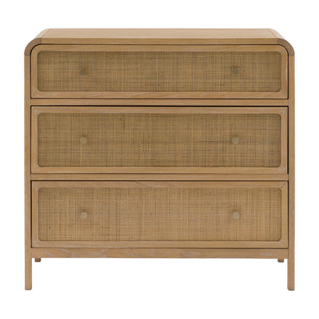 Bibury 3 Drawer Chest with Rattan Fronts – Natural