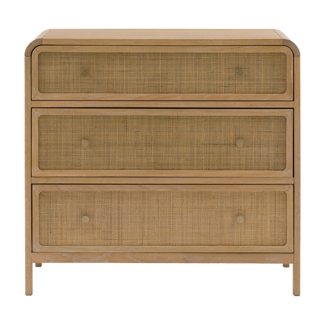 Bibury 3 Drawer Chest with Rattan Fronts – Natural