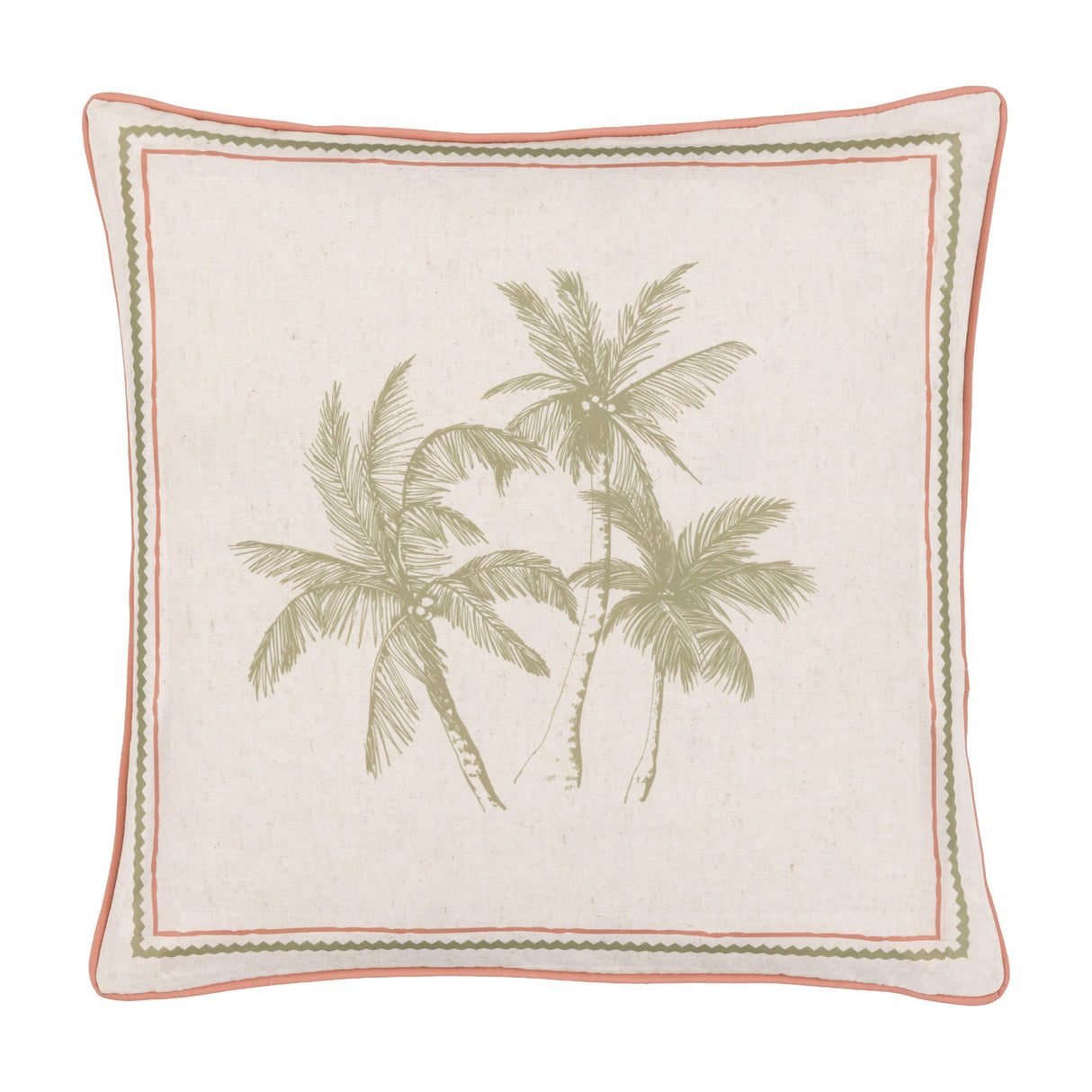Palmera Palm Print Cushion – Natural