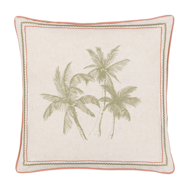 Palmera Palm Print Cushion – Natural