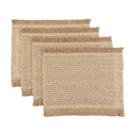 Striped Jute Placemats Set of 4 – Natural