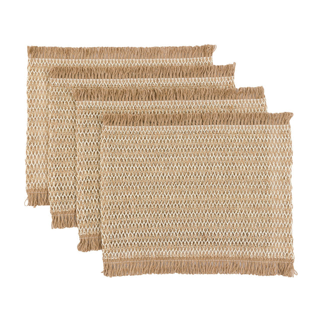 Striped Jute Placemats Set of 4 – Natural