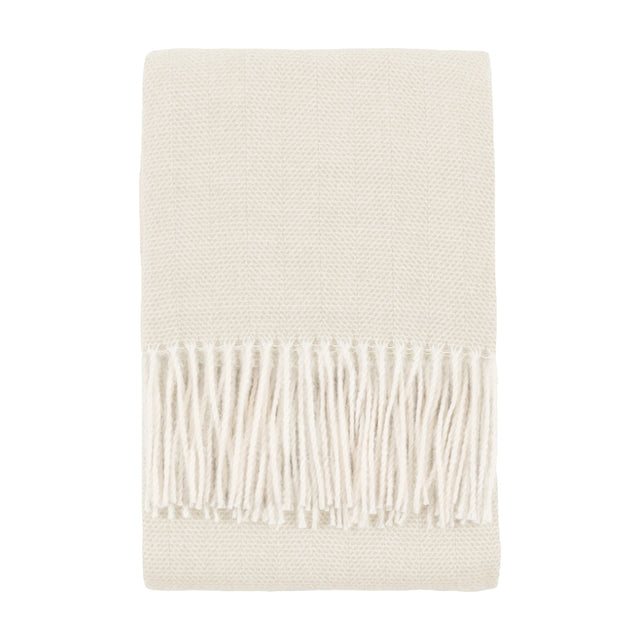 Cassis Herringbone Throw with Fringe