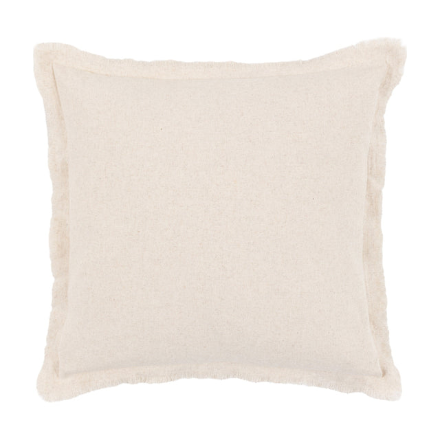 Linen Look Fringed Cushion Set of 2