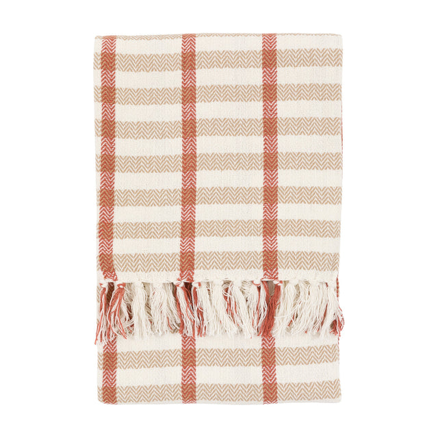 Arvo Grid Woven Throw with Tassels