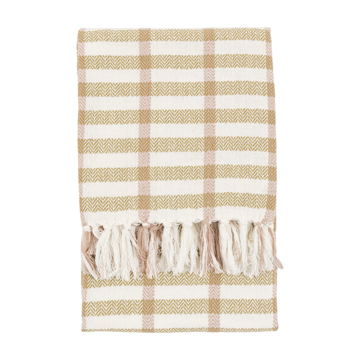 Arvo Grid Woven Throw with Tassels