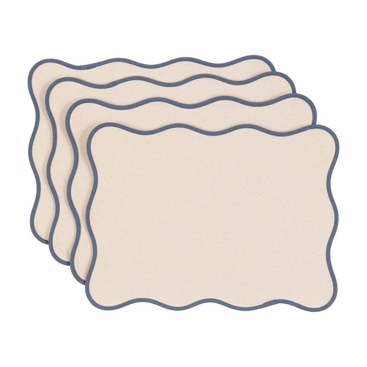 Scallop Edge Cotton Placemats Set of 4 – Cream
