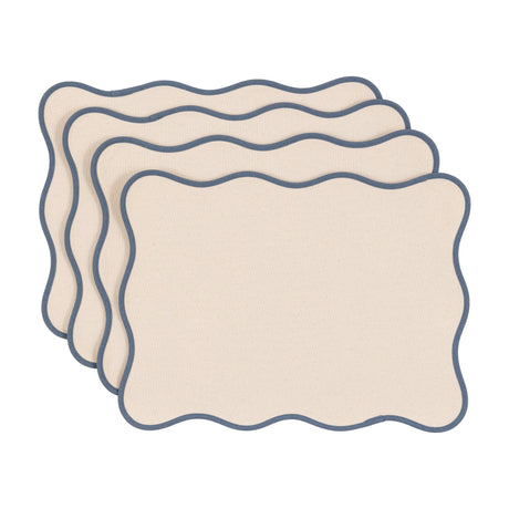 Scallop Edge Cotton Placemats Set of 4 – Cream