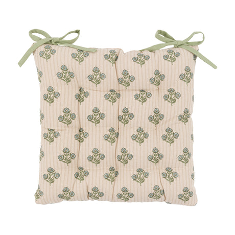 Floret Stamp Seat Pads Set of 2 – Natural