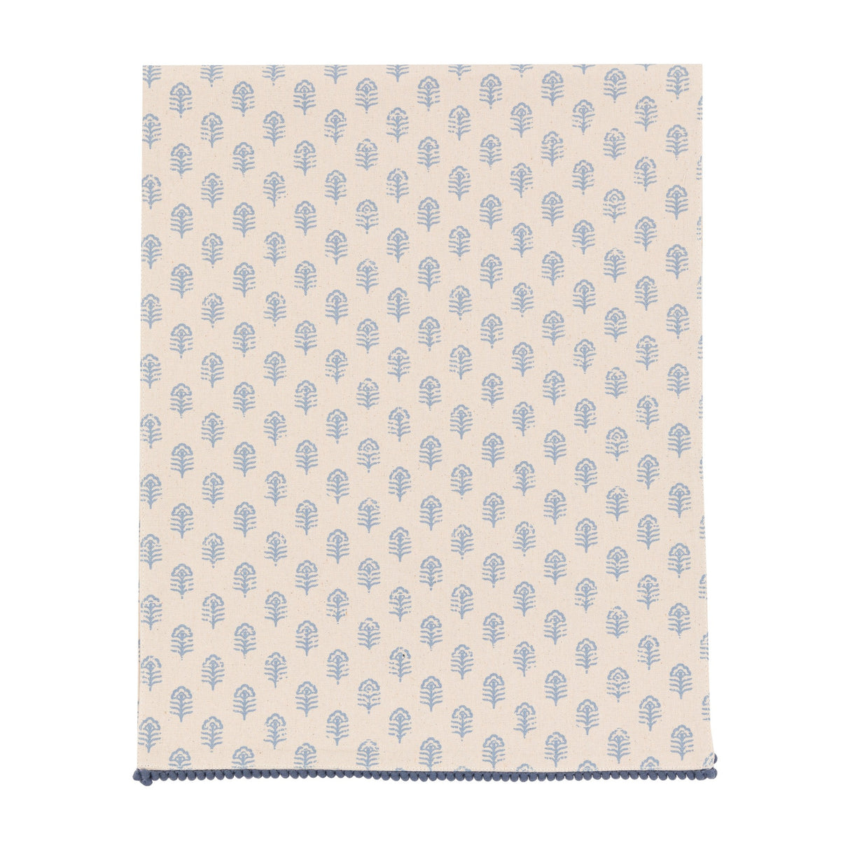 Fleur Floral Stamp Table Runner – Blue