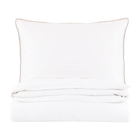 Egyptian Cotton Piped Duvet Cover Set