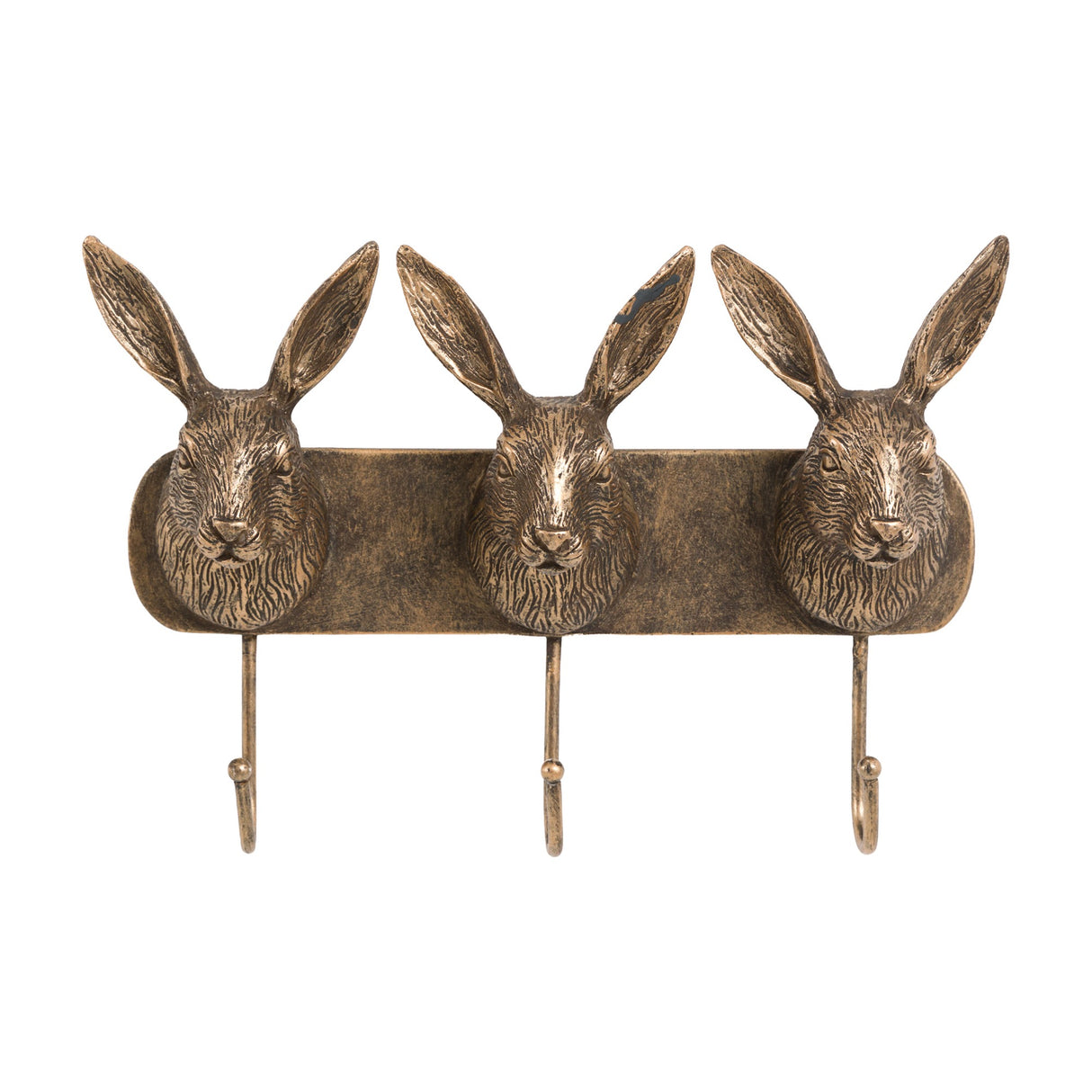 Hare Trio Wall Hook Rack – Bronze