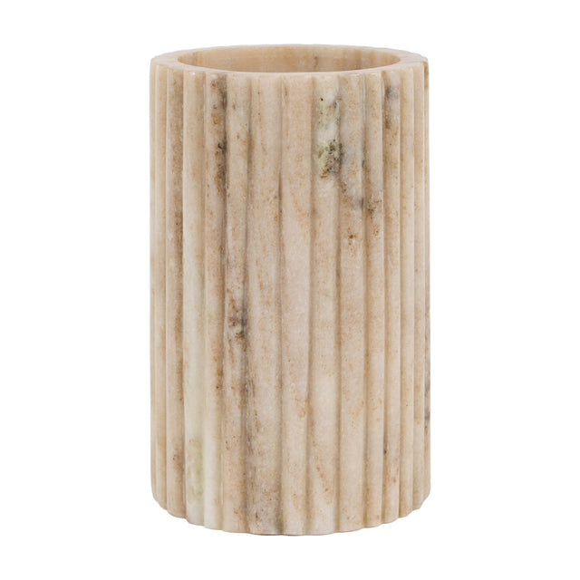 Almeria Fluted Marble Wine Cooler – Beige