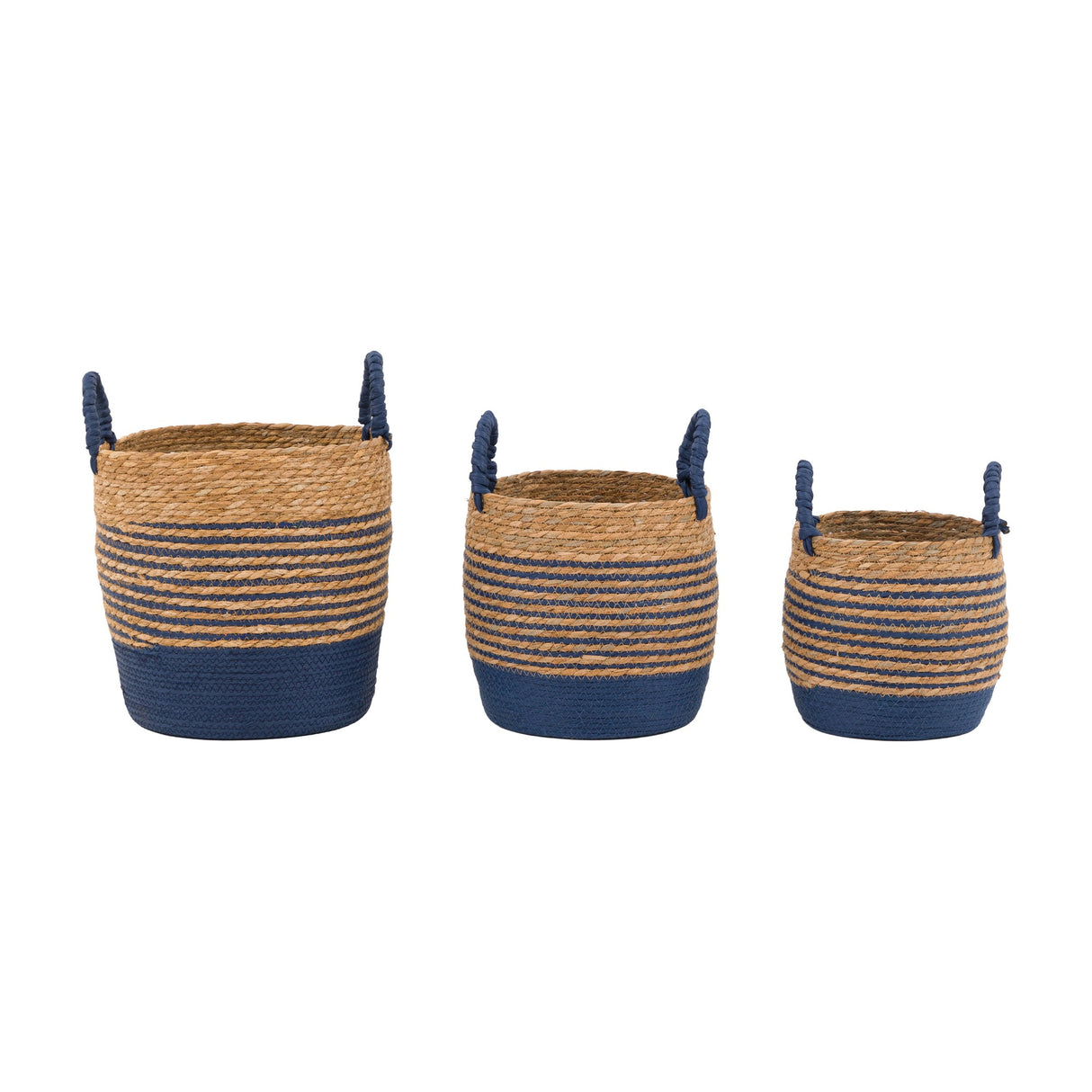 Drift Seagrass Baskets Set of 3 – Blue
